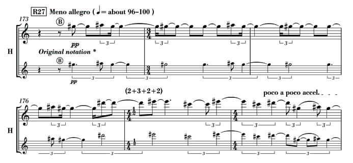 Music Example: Comedy - Bells - Triplets - Alternative Notation