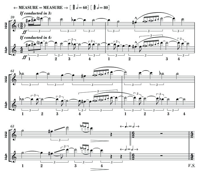 Music Example: Finale - 3 vs 4 - Alternative Notation