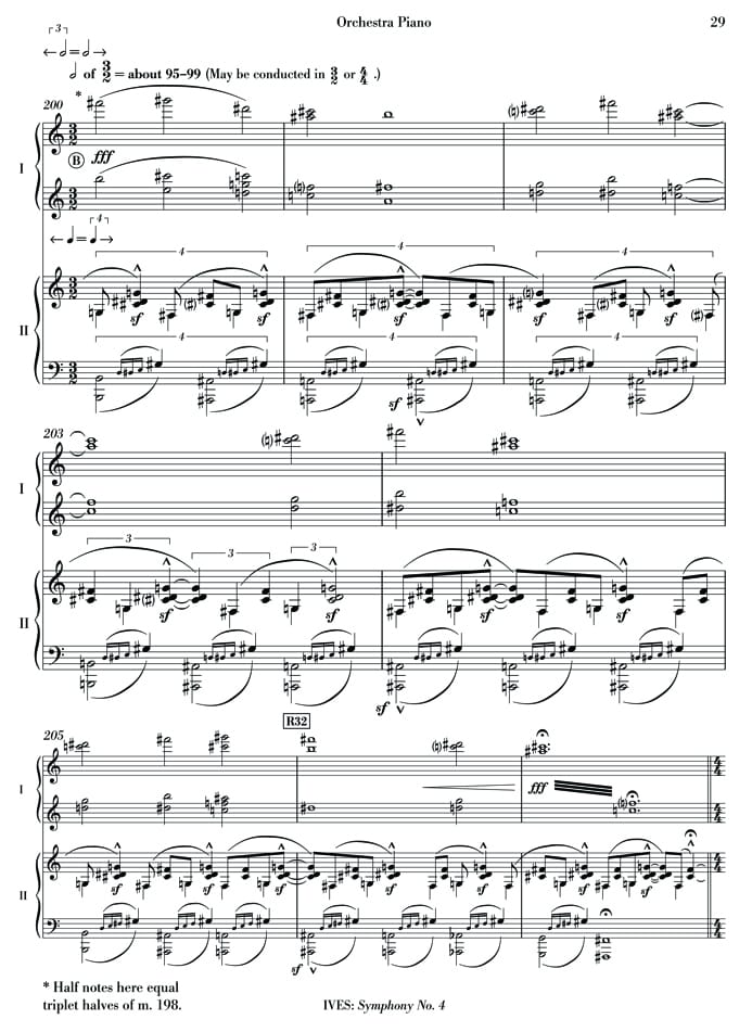 Music Example: Orchestra Piano - Movement II - p. 29 - Main Notation